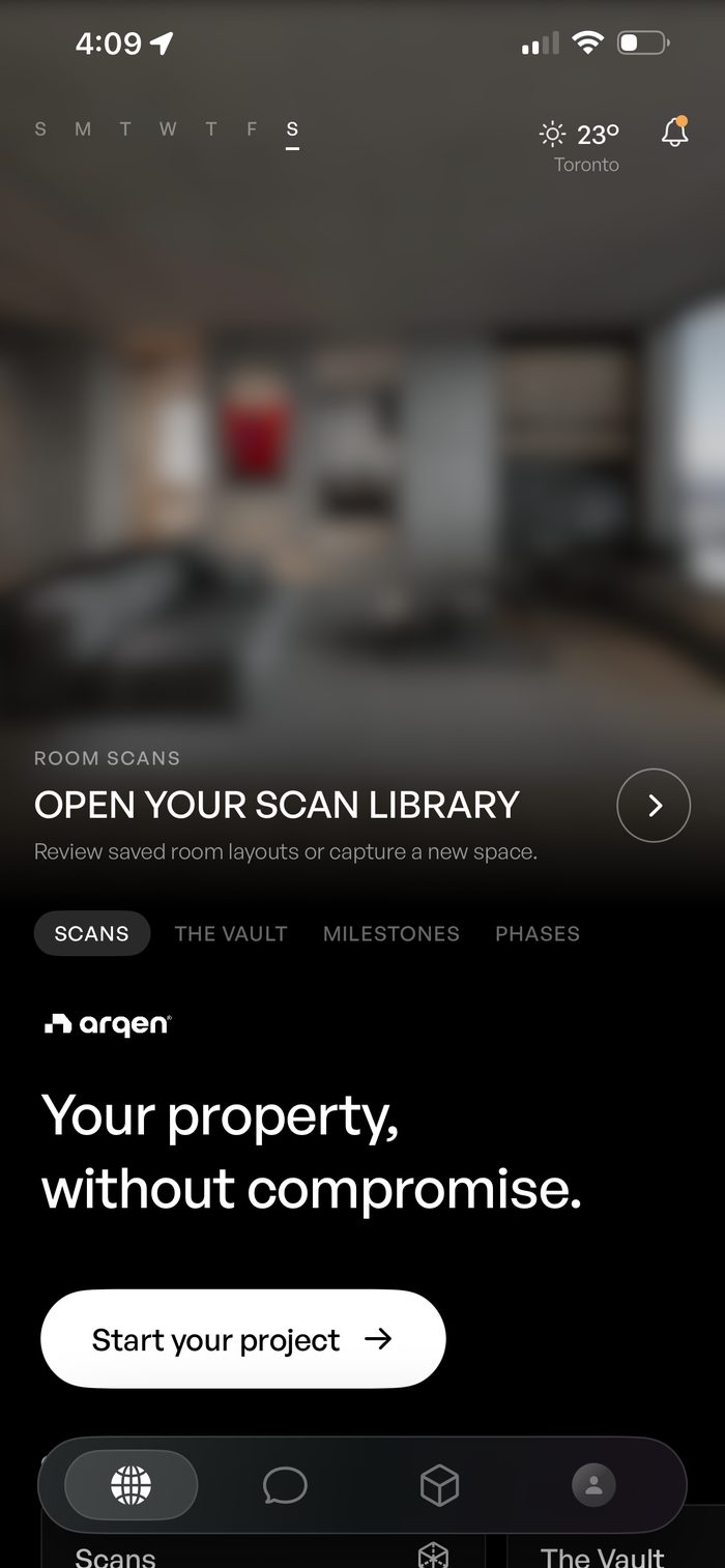 Arqen app screen